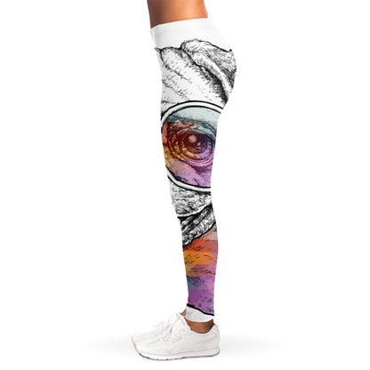 Hipster Pug Print Women's Leggings