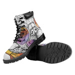 Hipster Pug Print Work Boots