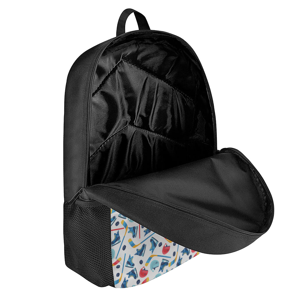 Hockey Equipment Pattern Print 17 Inch Backpack
