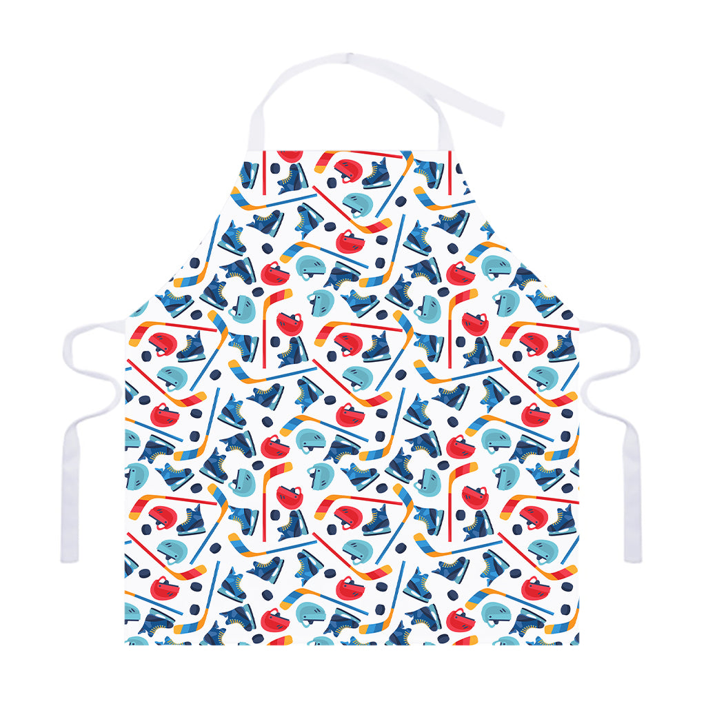 Hockey Equipment Pattern Print Adjustable Apron