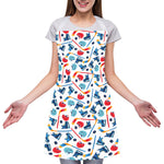 Hockey Equipment Pattern Print Adjustable Apron