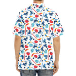 Hockey Equipment Pattern Print Aloha Shirt