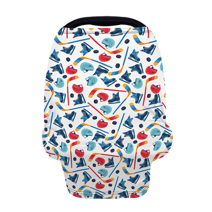 Hockey Equipment Pattern Print Baby Seat Cover