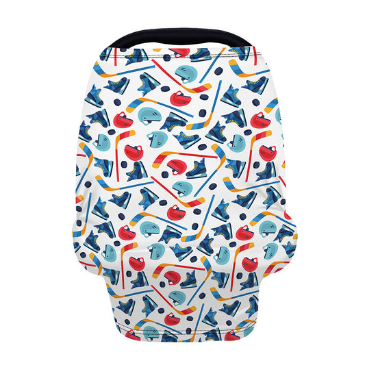 Hockey Equipment Pattern Print Baby Seat Cover