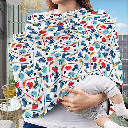 Hockey Equipment Pattern Print Baby Seat Cover