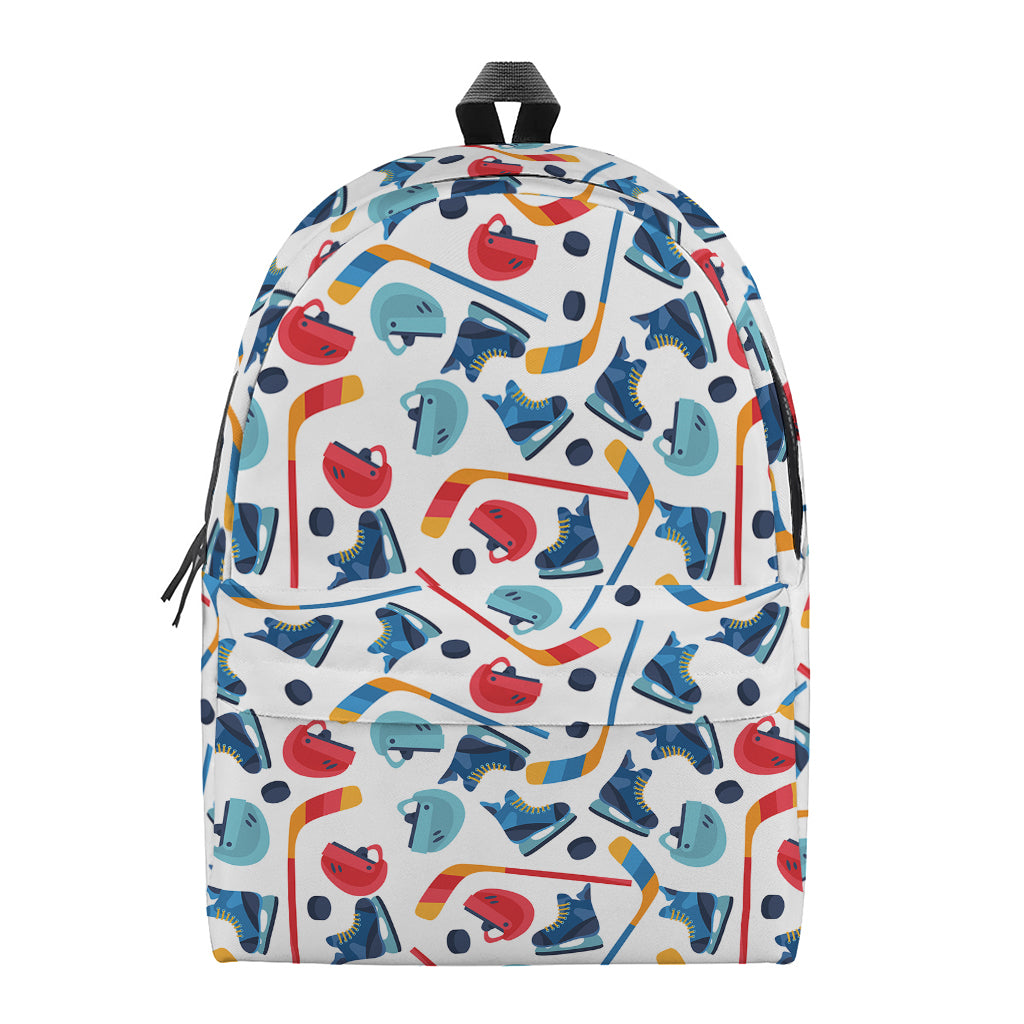 Hockey Equipment Pattern Print Backpack