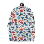 Hockey Equipment Pattern Print Backpack