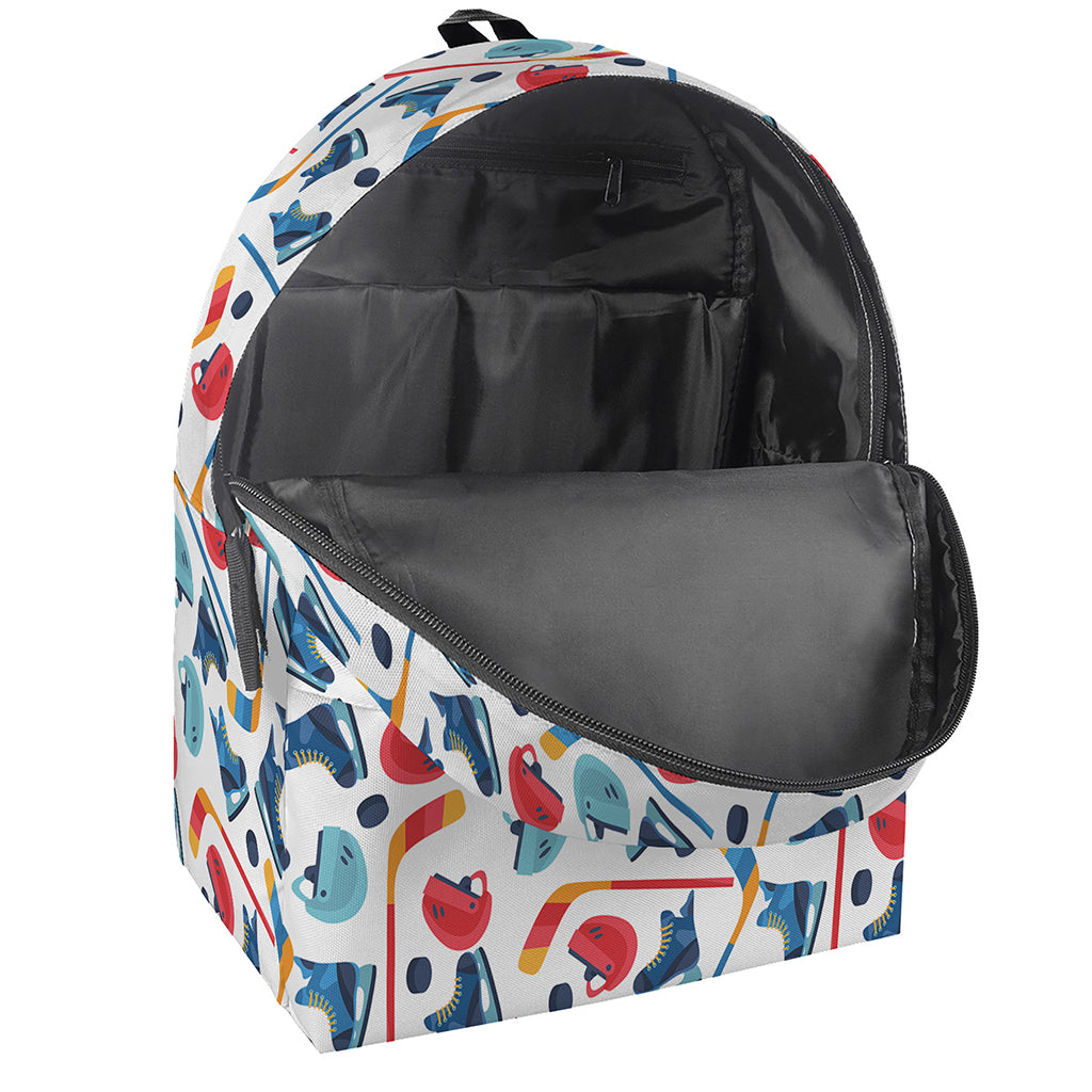 Hockey Equipment Pattern Print Backpack