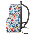 Hockey Equipment Pattern Print Backpack