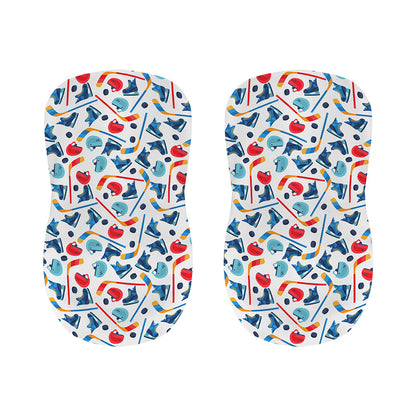 Hockey Equipment Pattern Print Bar Stool Covers