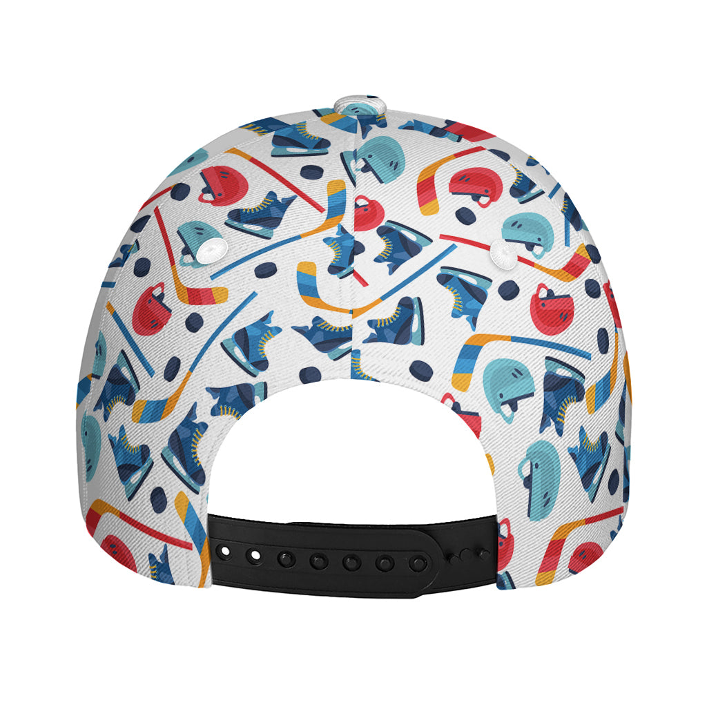 Hockey Equipment Pattern Print Baseball Cap
