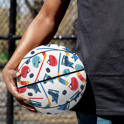 Hockey Equipment Pattern Print Basketball