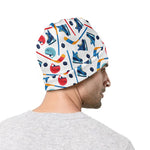 Hockey Equipment Pattern Print Beanie