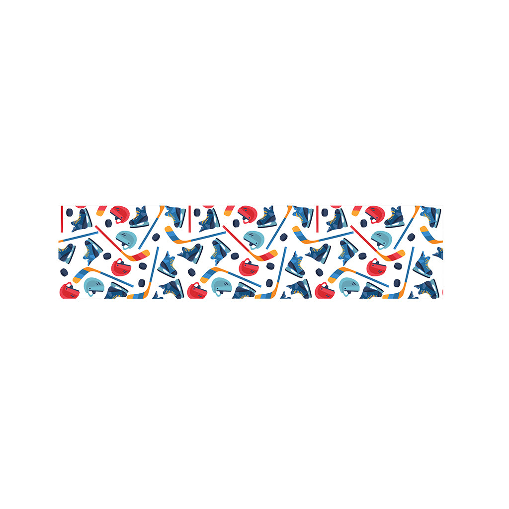 Hockey Equipment Pattern Print Bed Runner