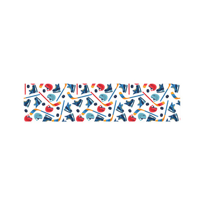 Hockey Equipment Pattern Print Bed Runner