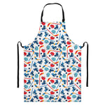 Hockey Equipment Pattern Print Bib Apron With Pocket
