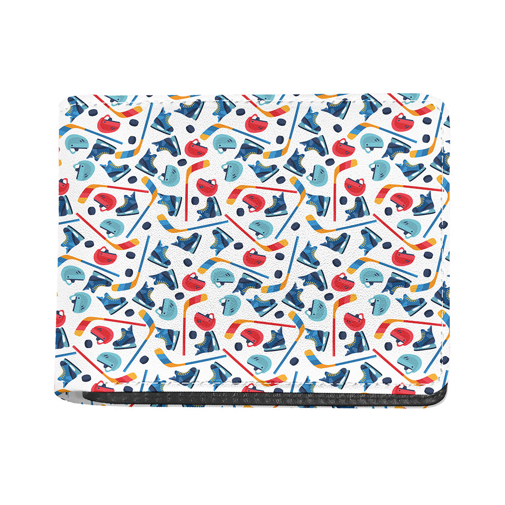 Hockey Equipment Pattern Print Bifold Wallet