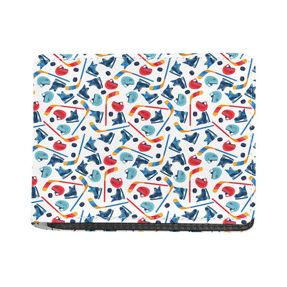 Hockey Equipment Pattern Print Bifold Wallet