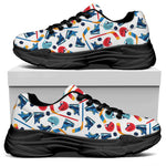 Hockey Equipment Pattern Print Black Chunky Shoes