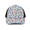 Hockey Equipment Pattern Print Black Mesh Trucker Hat