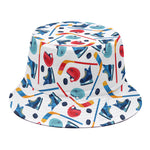 Hockey Equipment Pattern Print Bucket Hat