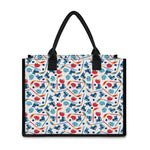 Hockey Equipment Pattern Print Canvas Tote Bag