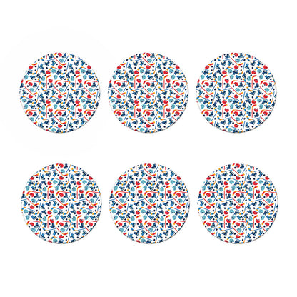 Hockey Equipment Pattern Print Coaster Set