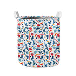 Hockey Equipment Pattern Print Collapsible Laundry Basket