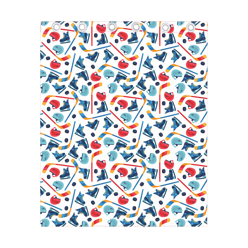 Hockey Equipment Pattern Print Curtain