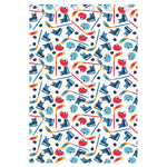 Hockey Equipment Pattern Print Curtain