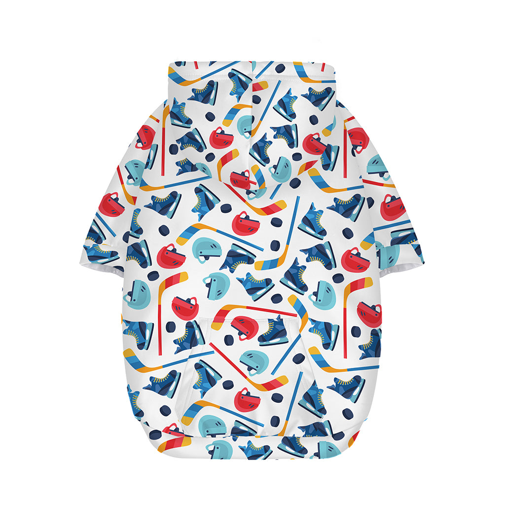 Hockey Equipment Pattern Print Dog Zip Up Hoodie
