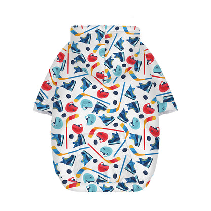Hockey Equipment Pattern Print Dog Zip Up Hoodie