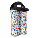 Hockey Equipment Pattern Print Double Neoprene Wine Tote