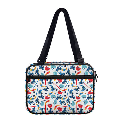 Hockey Equipment Pattern Print Double Strap Bible Bag