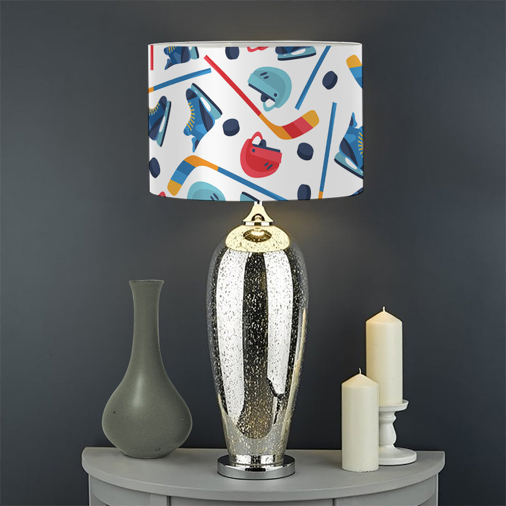 Hockey Equipment Pattern Print Drum Lamp Shade