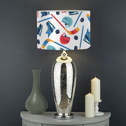 Hockey Equipment Pattern Print Drum Lamp Shade