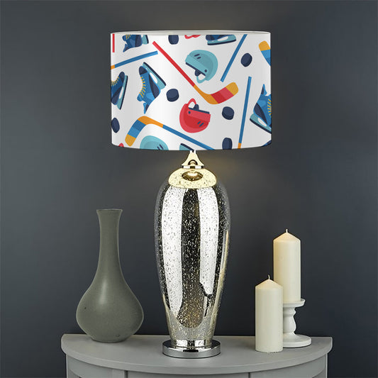 Hockey Equipment Pattern Print Drum Lamp Shade