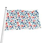 Hockey Equipment Pattern Print Flag