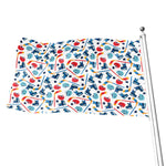 Hockey Equipment Pattern Print Flag