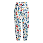 Hockey Equipment Pattern Print Fleece Lined Knit Pants