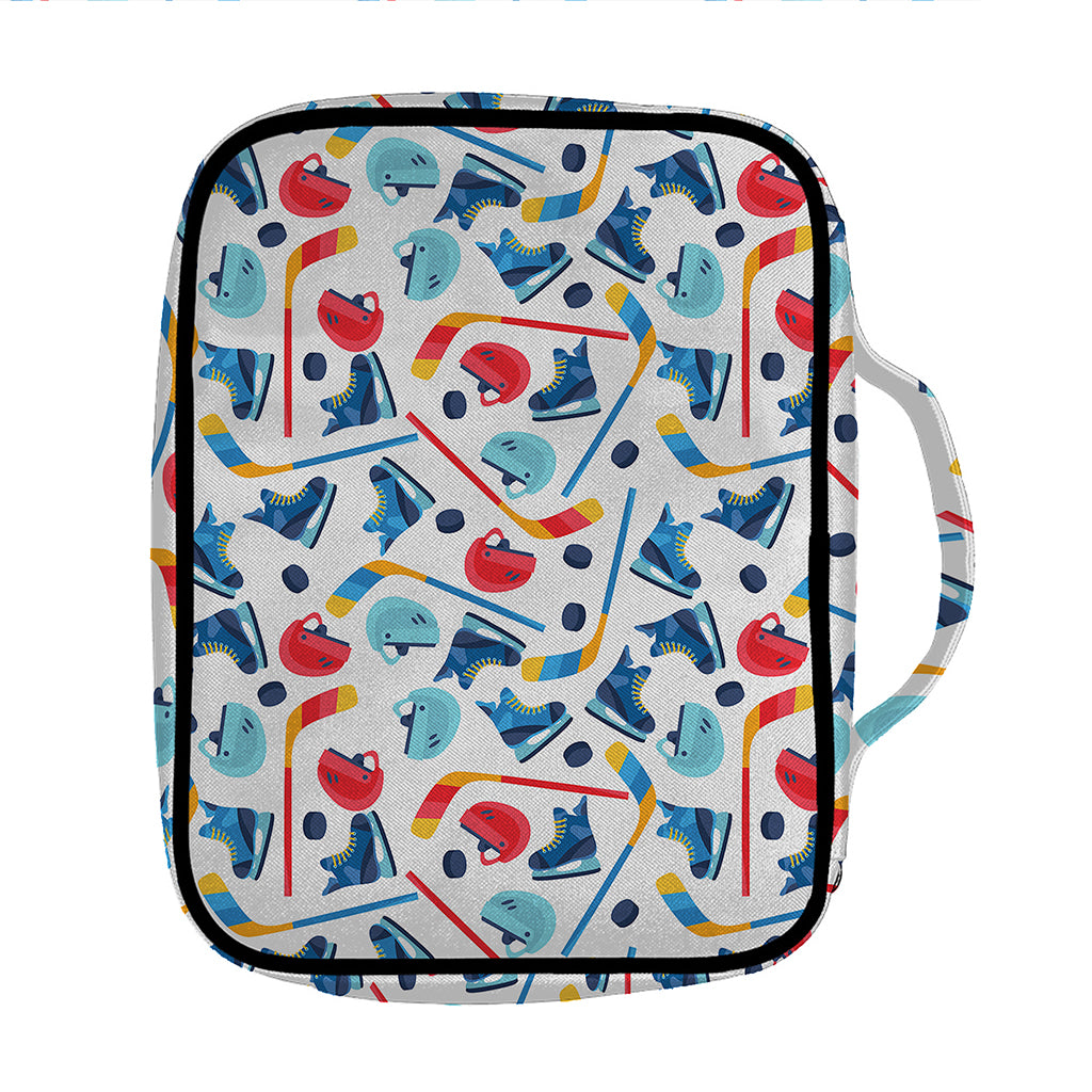 Hockey Equipment Pattern Print Front Pocket Bible Bag