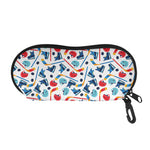 Hockey Equipment Pattern Print Glasses Case