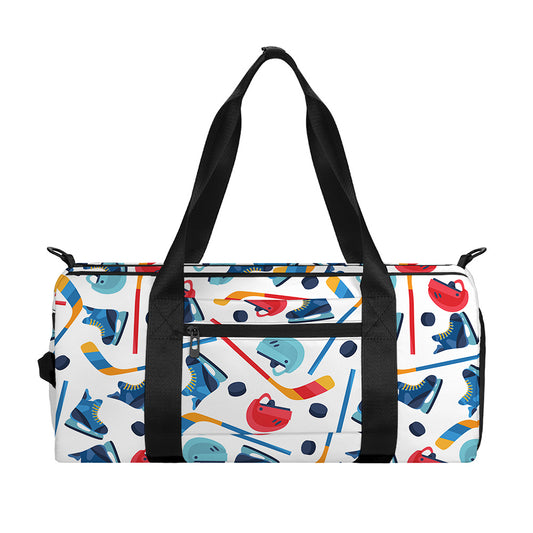 Hockey Equipment Pattern Print Gym Bag