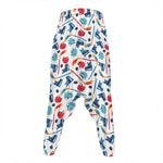 Hockey Equipment Pattern Print Hammer Pants