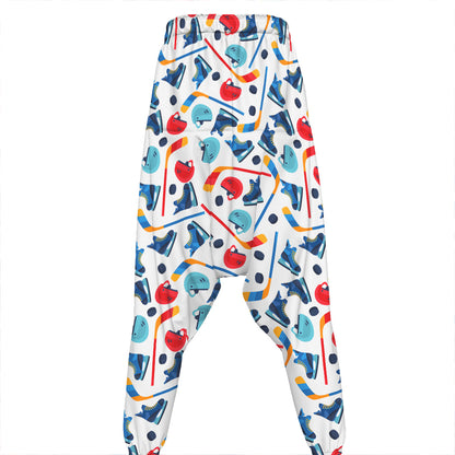 Hockey Equipment Pattern Print Hammer Pants