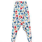 Hockey Equipment Pattern Print Hammer Pants