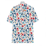Hockey Equipment Pattern Print Hawaiian Shirt