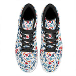 Hockey Equipment Pattern Print High Top Leather Sneakers