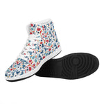 Hockey Equipment Pattern Print High Top Leather Sneakers