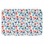 Hockey Equipment Pattern Print Indoor Door Mat